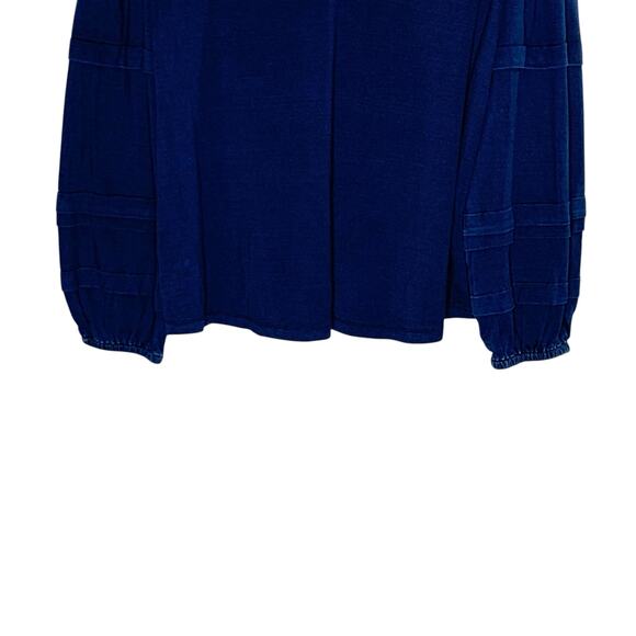 Chicos XL NEW Knit Top Chambray V Neck Riviera Authentic Tiered Sleeve - Picture 5 of 9